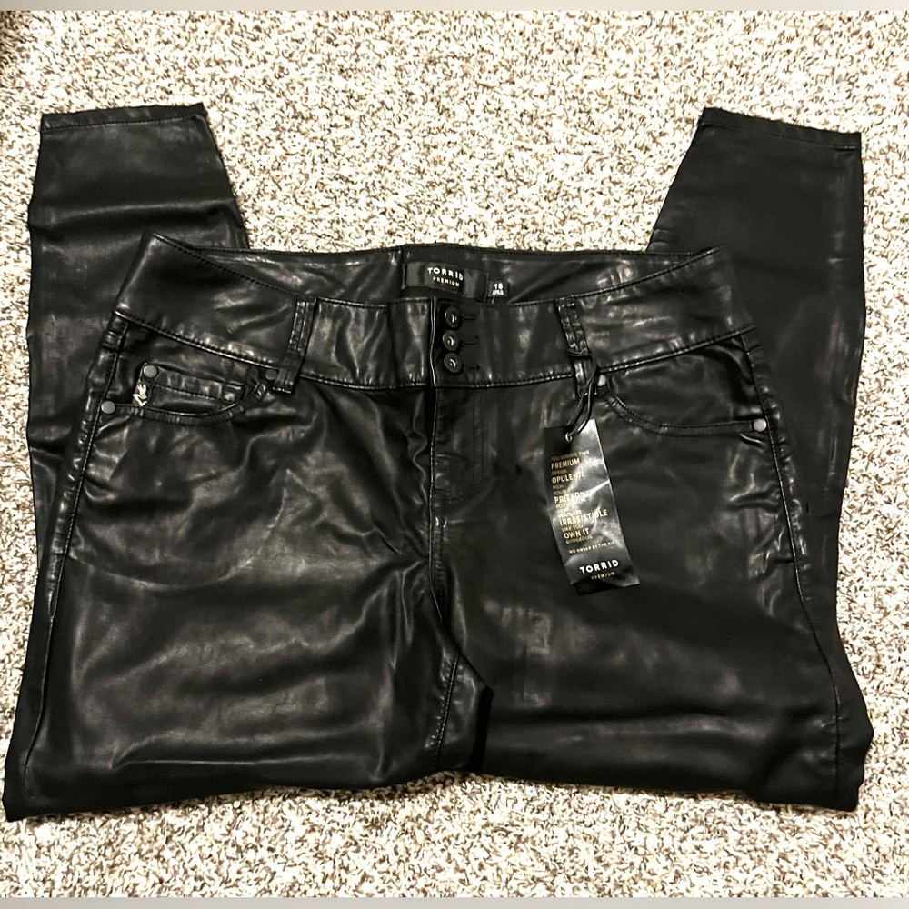 Torrid Leather Black Faux skinny Pants